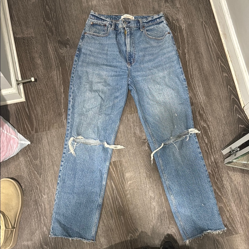 Abercrombie & Fitch Blue Straight Leg Jeans